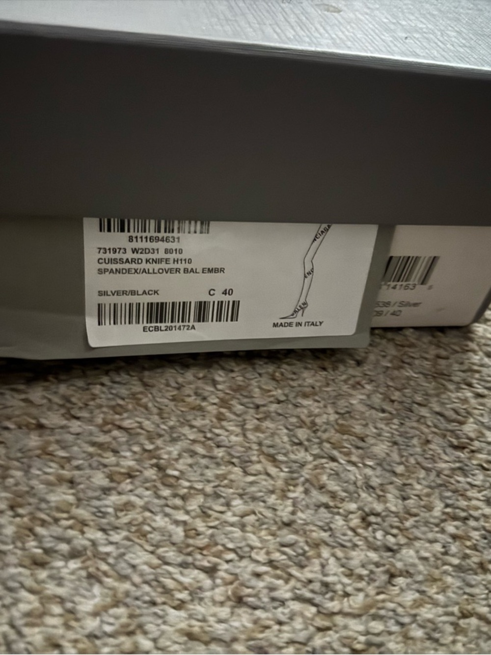 Balenciaga Silver Metallic Logo Thigh-High Stiletto Boots - Picture 6 of 7